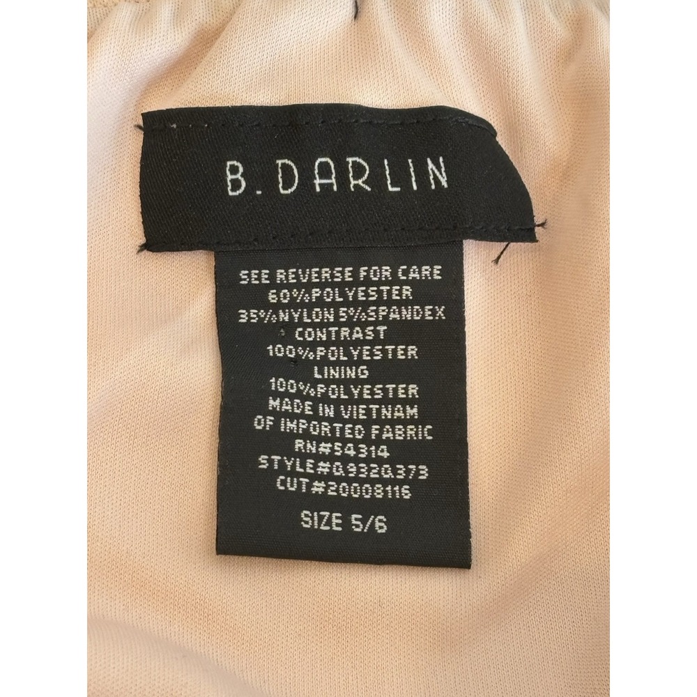 B‎ Darlin Juniors Formal Babydoll Hi Low Mini Dress 5/6 Navy Pink Lace Y2K Grad - Picture 6 of 11